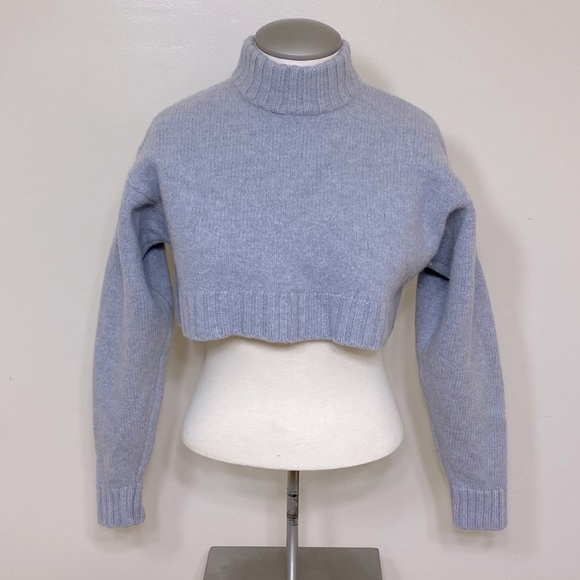 Aritzia Wilfred Free Cropped Merino Turtle Neck M - Picture 3 of 5